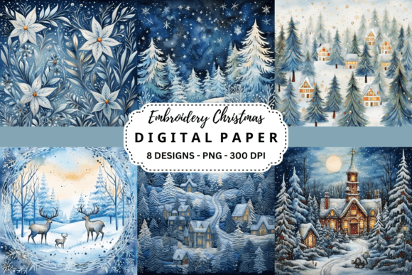 Embroidery Christmas Backgrounds