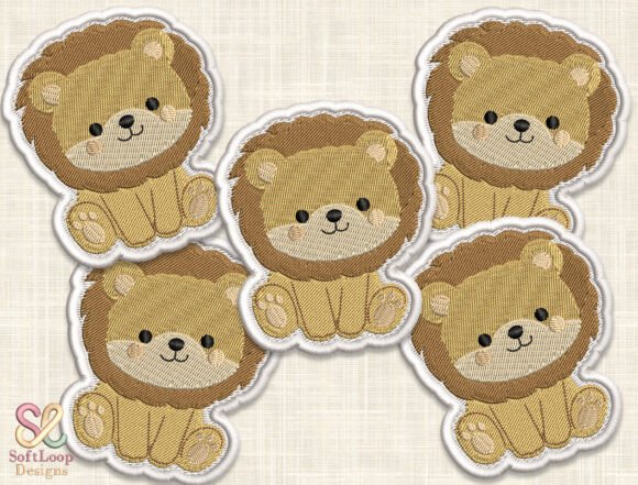 LION Patch Embroidery Design