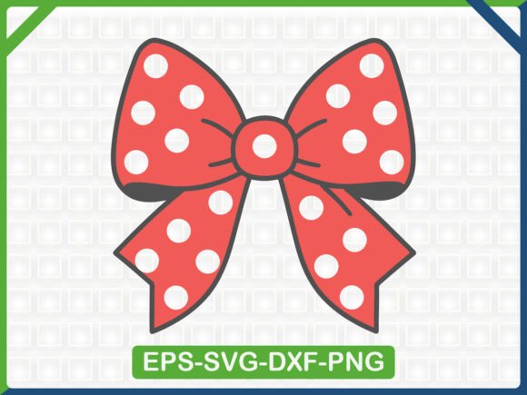 Red Polka Dot Bow Embroidery SVG Design