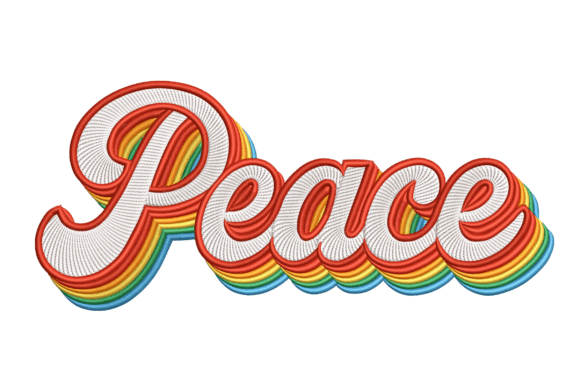 Retro Peace: Groovy Holiday Harmony in Stitch